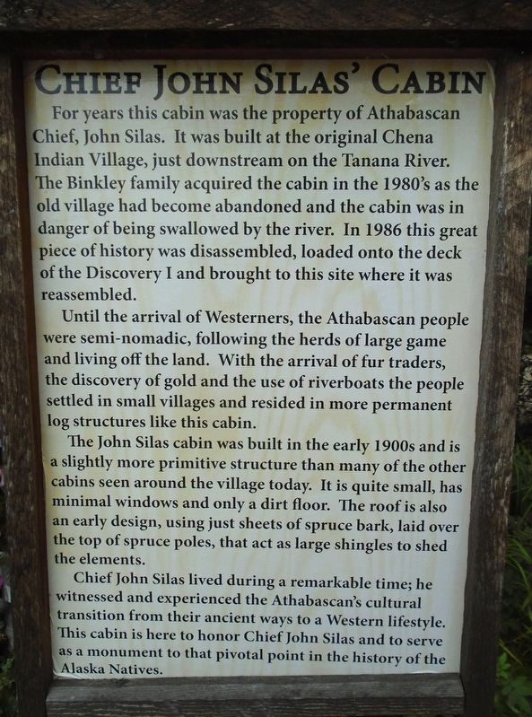 Chief John Silas' Cabin Marker. Click for full size. Chief John Silas' Cabin Marker image. Click for full size.