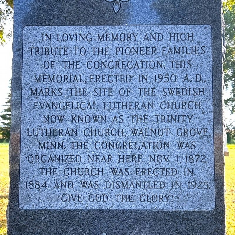Site of the Swedish Evangelical Lutheran Church Marker image. Click for full size.