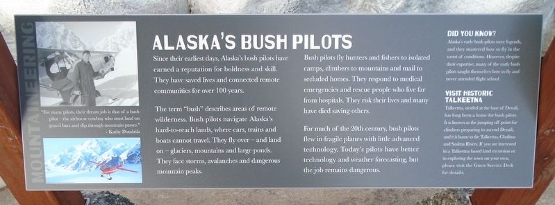 Alaska's Bush Pilots Marker image. Click for full size.