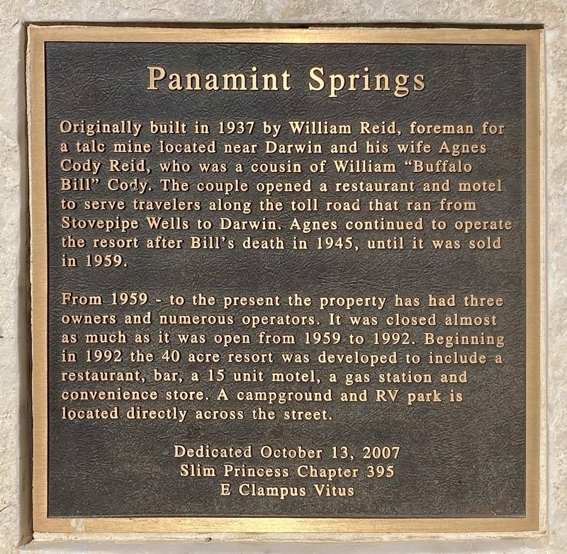 Panamint Springs Marker image. Click for full size.