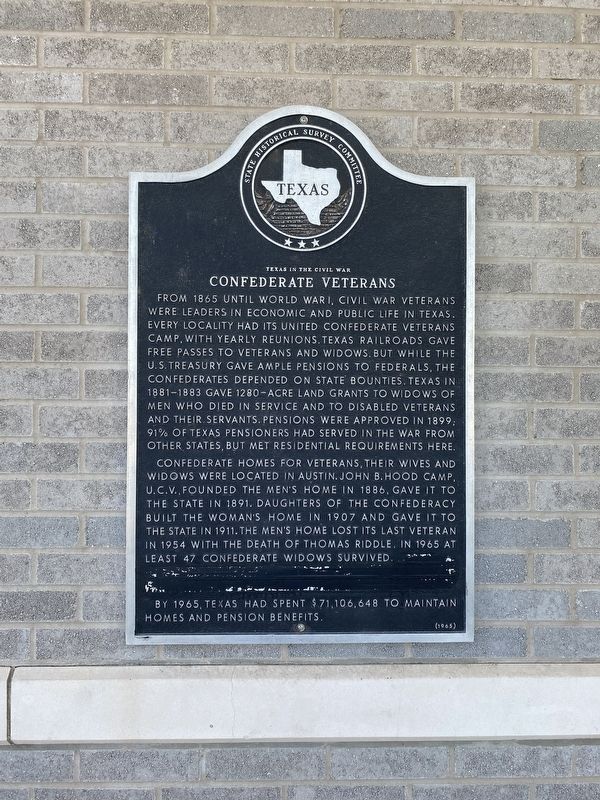 Confederate Veterans Marker. Click for full size. Confederate Veterans Marker image. Click for full size.