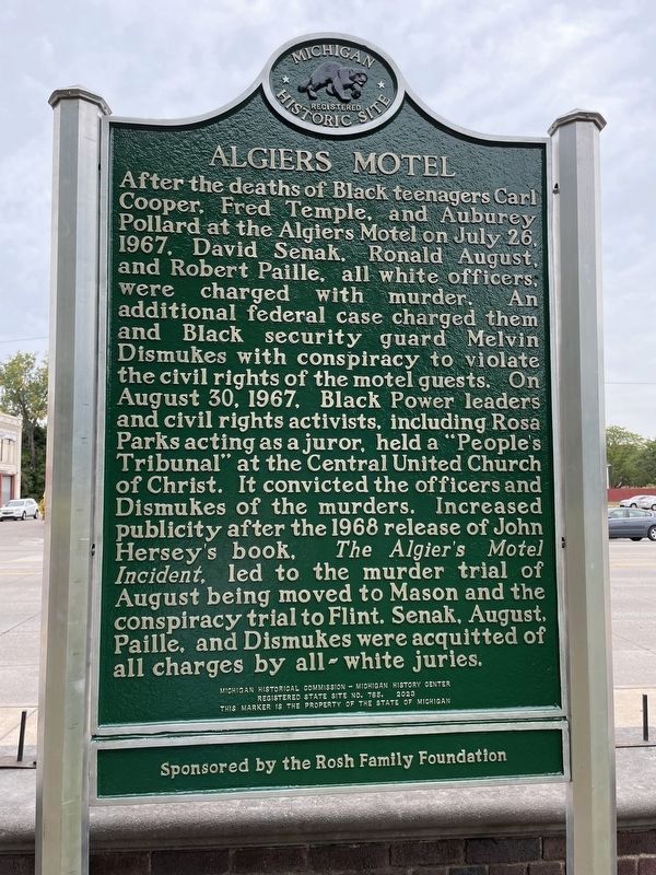 Algiers Motel Marker Reverse. Click for full size. Algiers Motel Marker Reverse image. Click for full size.