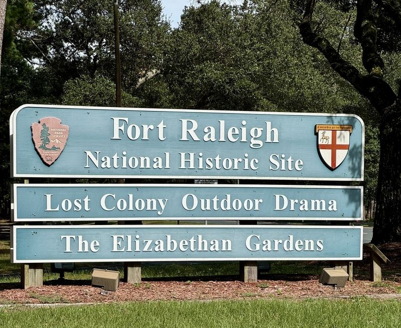 Fort Raleigh National Historic Site sign image. Click for full size.