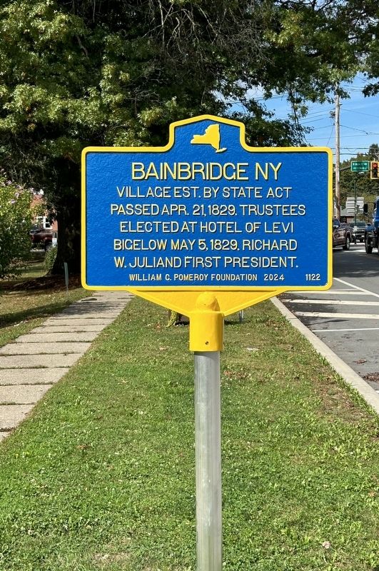 Bainbridge NY Marker image. Click for full size.