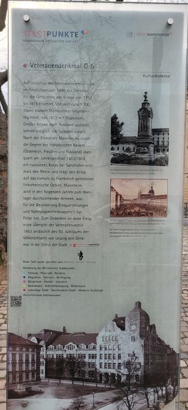 Veteranendenkmal D 5 / Veterans Memorial D 5 Marker image. Click for full size.