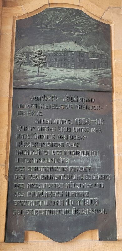 Rheintor-Kaserne / Rheintor Barracks Marker image. Click for full size.