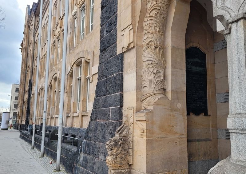 The Rheintor Barracks Marker is located at the entrance to the building image. Click for full size.