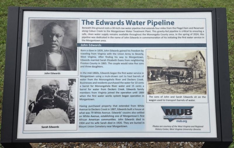 The Edwards Water Pipeline Marker. Click for full size. The Edwards Water Pipeline Marker image. Click for full size.