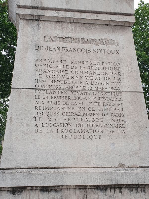 La Republique de Jean-François Soitoux Marker. Click for full size. La Republique de Jean-François Soitoux Marker image. Click for full size.