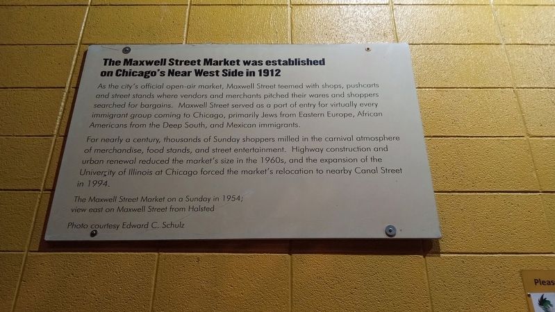 The Maxwell Street Market Marker. Click for full size. The Maxwell Street Market Marker image. Click for full size.