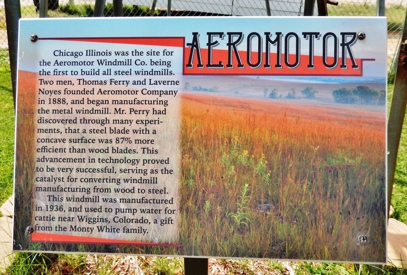 Aeromotor Windmill Marker. Click for full size. Aeromotor Windmill Marker image. Click for full size.