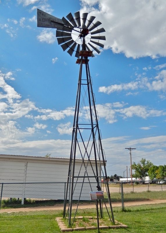 Aeromotor Windmill & Marker. Click for full size. Aeromotor Windmill & Marker image. Click for full size.