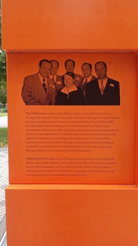 Polk Bros Park Marker. Click for full size. Polk Bros Park Marker image. Click for full size.