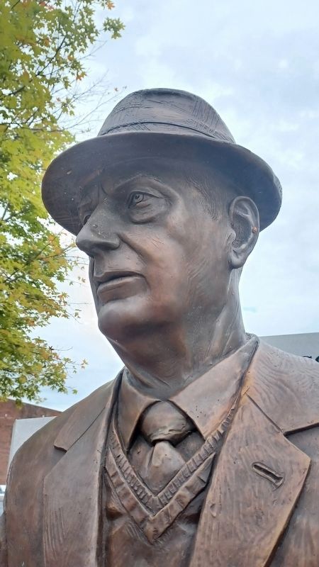 Closeup of the face on the Coach Paul Brown statue. Click for full size. Closeup of the face on the Coach Paul Brown statue image. Click for full size.