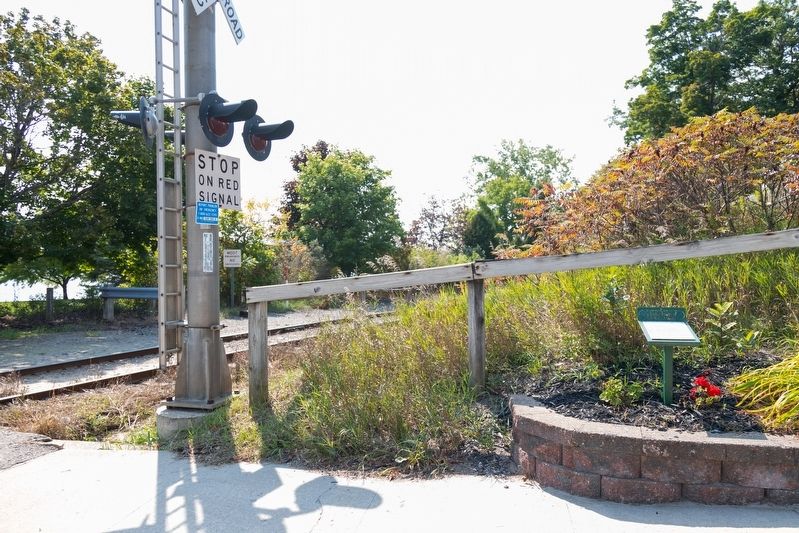 Grand Rapids & Indiana Railroad Depot Marker. Click for full size. Grand Rapids & Indiana Railroad Depot Marker image. Click for full size.