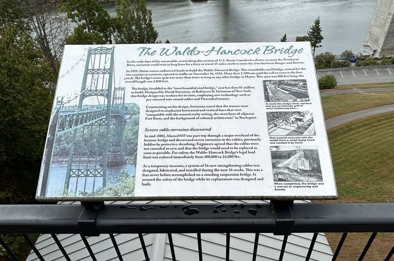 The Waldo-Hancock Bridge Marker. Click for full size. The Waldo-Hancock Bridge Marker image. Click for full size.