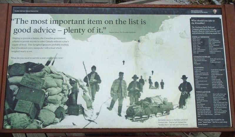 "The most important item on the list is good advice - and plenty of it." Marker image. Click for full size.