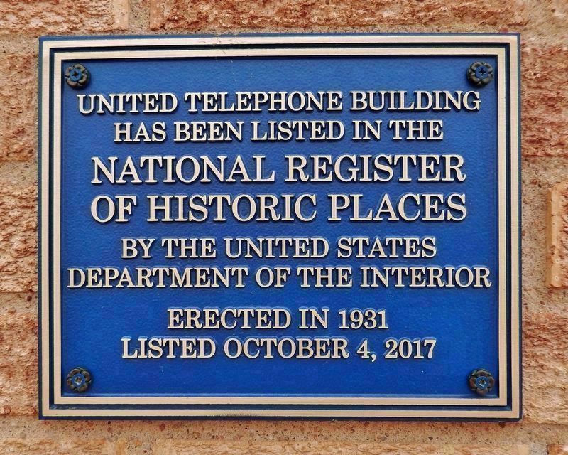 United Telephone Building Marker. Click for full size. United Telephone Building Marker image. Click for full size.