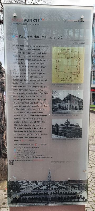 Postgeschichte im Quadrat O 2 / Postal History Square O 2 Marker image. Click for full size.