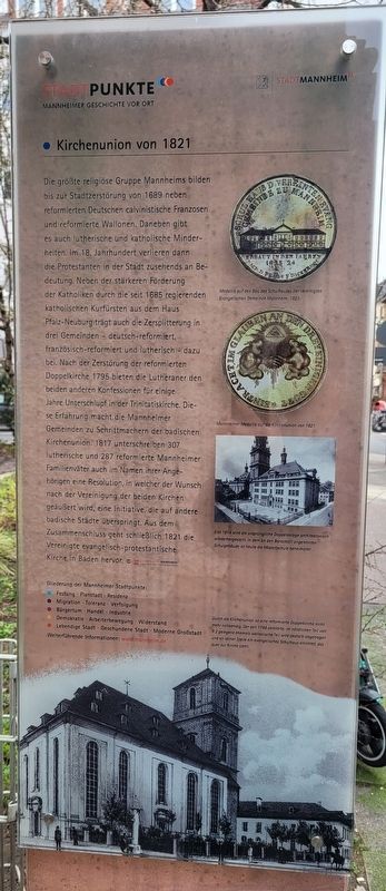 Kirchenunion von 1821 / Church Union of 1821 Marker. Click for full size. Kirchenunion von 1821 / Church Union of 1821 Marker image. Click for full size.