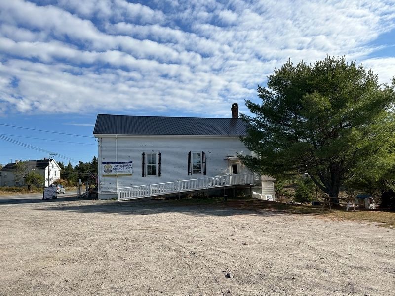 Grange Hall Viewed from Marker image. Click for full size.