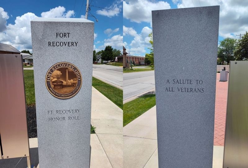 Fort Recovery Veterans Plaza Pillar 9 image. Click for full size.