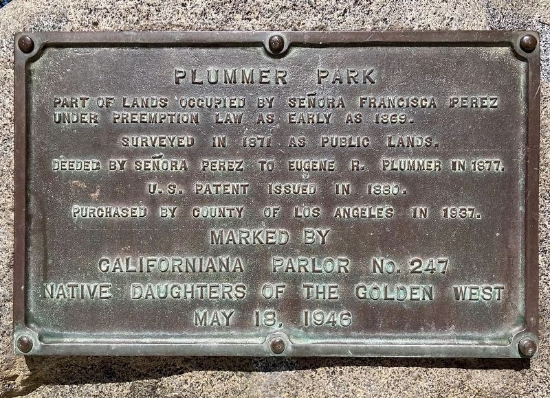Plummer Park Marker image. Click for full size.