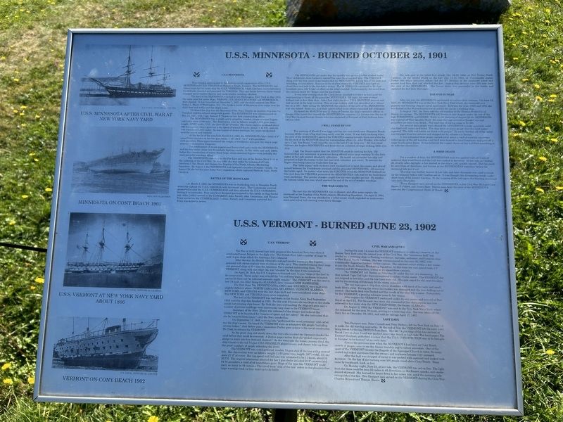 U.S.S. Minnesota/ U.S.S. Vermont Marker. Click for full size. U.S.S. Minnesota/ U.S.S. Vermont Marker image. Click for full size.