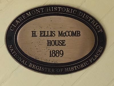 H. Ellis McComb House Marker. Click for full size. H. Ellis McComb House Marker image. Click for full size.