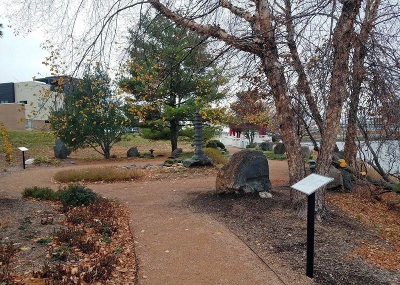 Vietnam Marker (left, background) north of the pagoda at the Robert D. Ray Asian Garden. Click for full size. Vietnam Marker (left, background) north of the pagoda at the Robert D. Ray Asian Garden image. Click for full size.