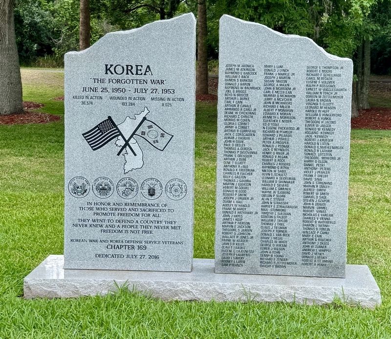 Korean War Memorial Marker. Click for full size. Korean War Memorial Marker image. Click for full size.