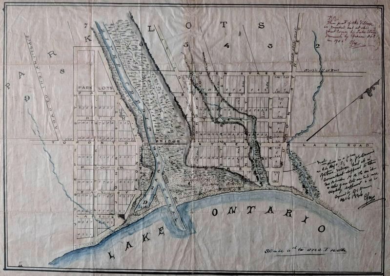 Town plot of Port Credit, ca 1840. Click for full size. Town plot of Port Credit, ca 1840 image. Click for full size.