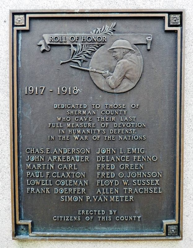Roll of Honor Marker image. Click for full size.