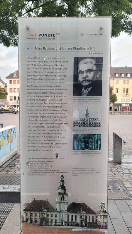 Altes Rathaus und Untere Pfarrkirche F 1 / Old Town Hall and Lower Parish Church F 1 Marker image. Click for full size.