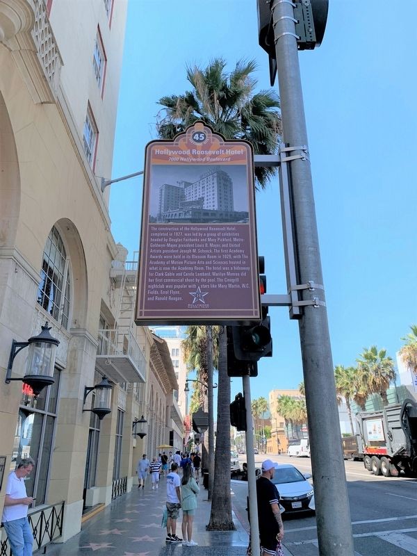 Hollywood Roosevelt Hotel Marker. Click for full size. Hollywood Roosevelt Hotel Marker image. Click for full size.