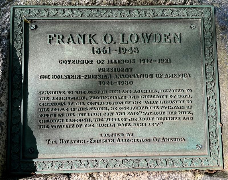 Frank O. Lowden Marker image. Click for full size.