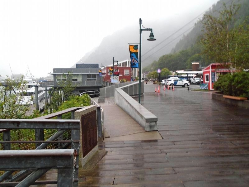 Alaska Commercial Fishermen's Memorial in Juneau Entrance and Sponsors Marker. Click for full size. Alaska Commercial Fishermen's Memorial in Juneau Entrance and Sponsors Marker image. Click for full size.
