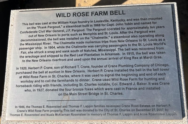 Wild Rose Farm Bell Marker image. Click for full size.