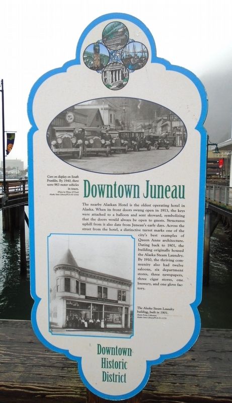 Downtown Juneau Marker. Click for full size. Downtown Juneau Marker image. Click for full size.