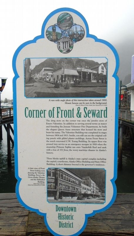 Corner of Front & Seward Marker. Click for full size. Corner of Front & Seward Marker image. Click for full size.