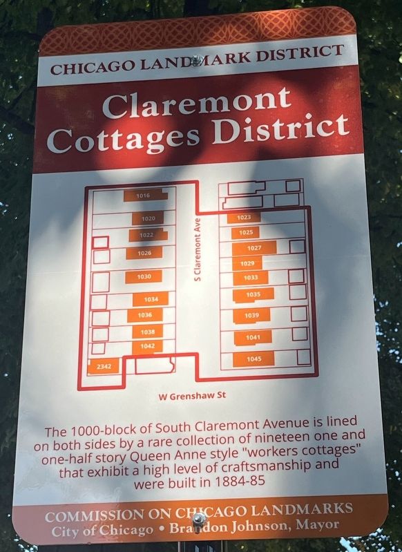 Claremont Cottages District Marker image. Click for full size.