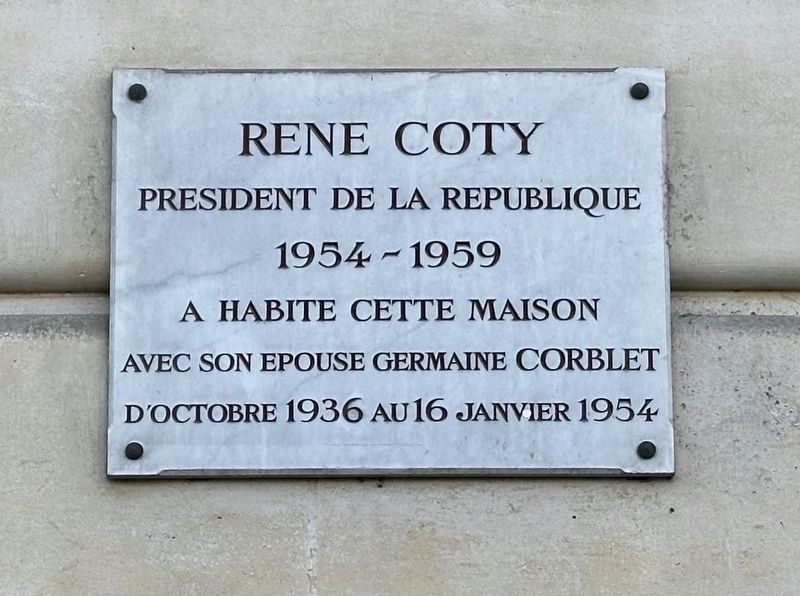 Rene Coty Marker. Click for full size. Rene Coty Marker image. Click for full size.
