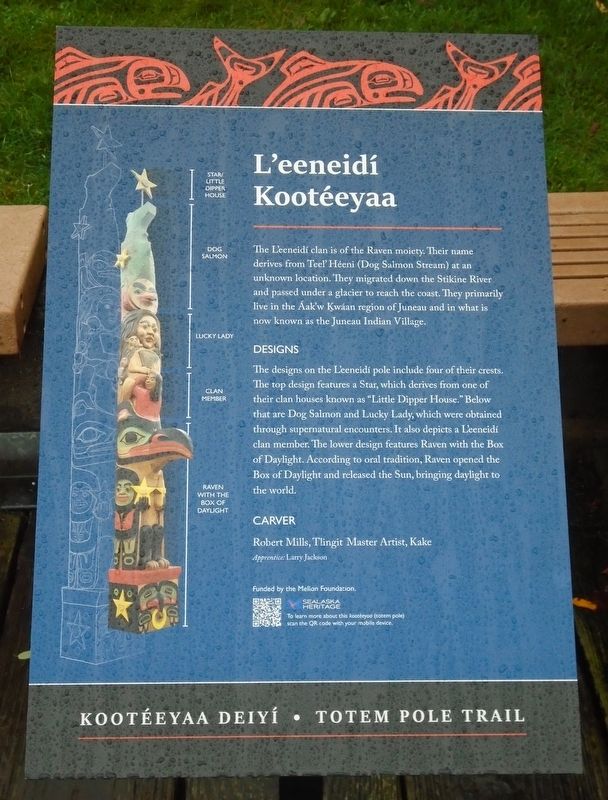 L'eeneidí Kootéeyaa Marker. Click for full size. L'eeneidí Kootéeyaa Marker image. Click for full size.