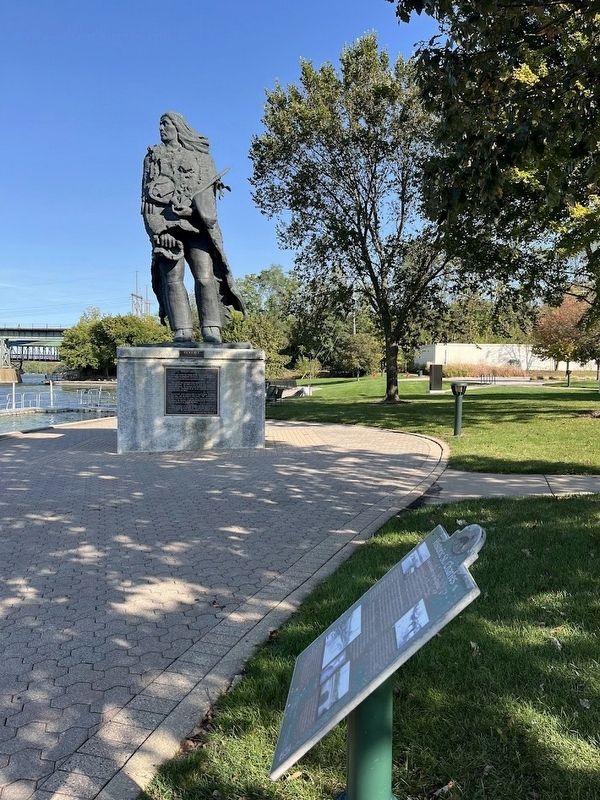 Historic St. Charles Marker and Potawatomi statue. Click for full size. Historic St. Charles Marker and Potawatomi statue image. Click for full size.