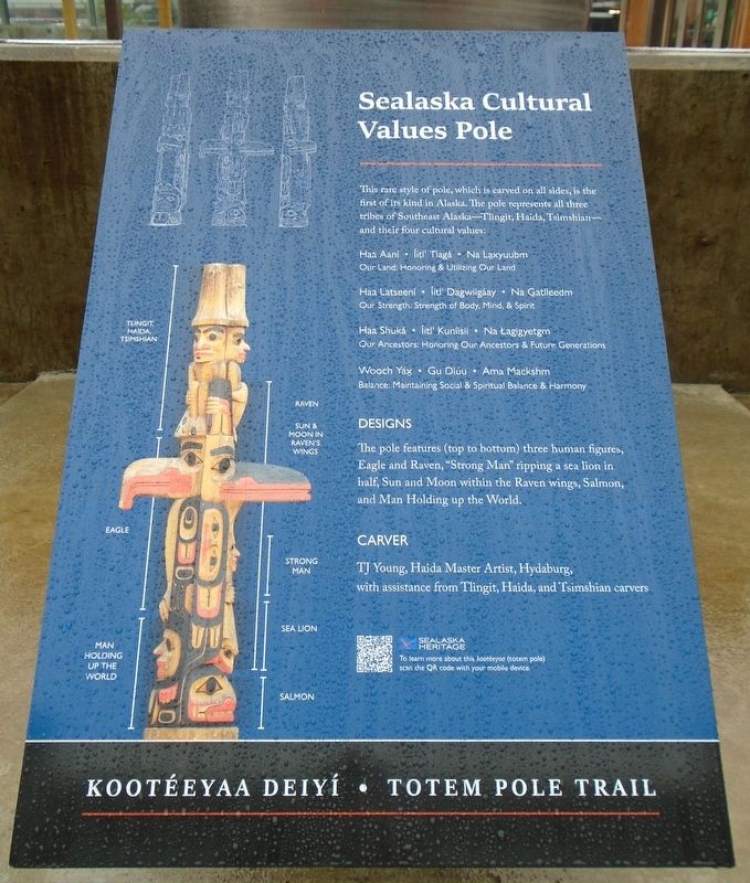 Sealaska Heritage Values Pole Marker image. Click for full size.