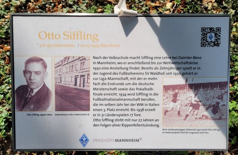 Otto Siffling Marker. Click for full size. Otto Siffling Marker image. Click for full size.