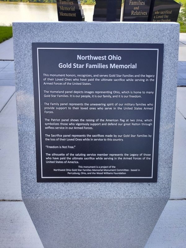 Northwest Ohio Gold Star Families Memorial Marker. Click for full size. Northwest Ohio Gold Star Families Memorial Marker image. Click for full size.