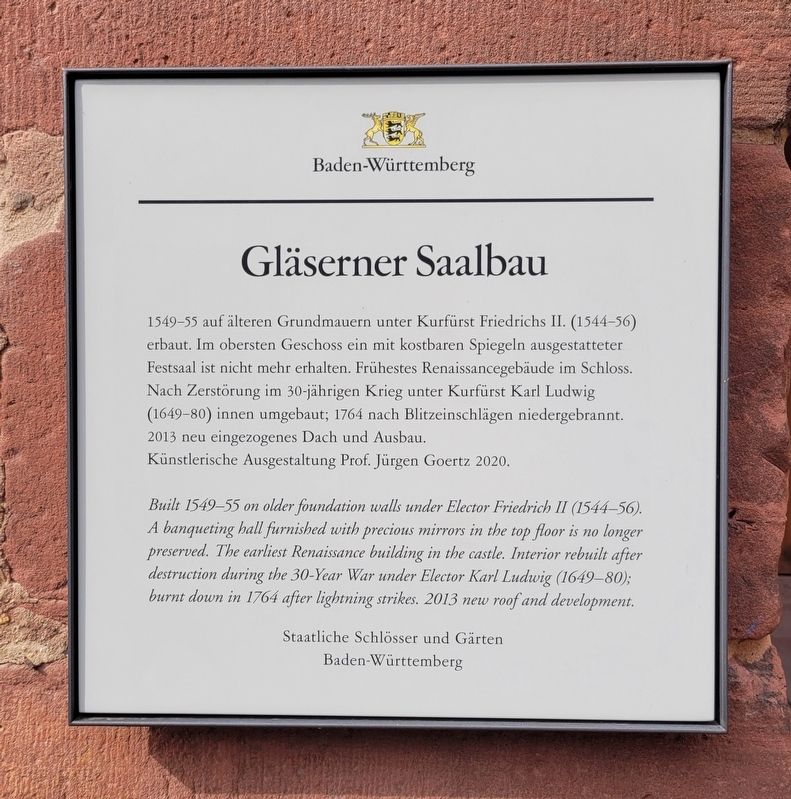 Gläserner Saalbau / Glass Hall Building Marker. Click for full size. Gläserner Saalbau / Glass Hall Building Marker image. Click for full size.