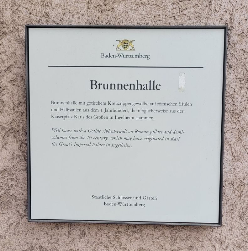 Brunnenhalle / Fountain Hall Marker. Click for full size. Brunnenhalle / Fountain Hall Marker image. Click for full size.