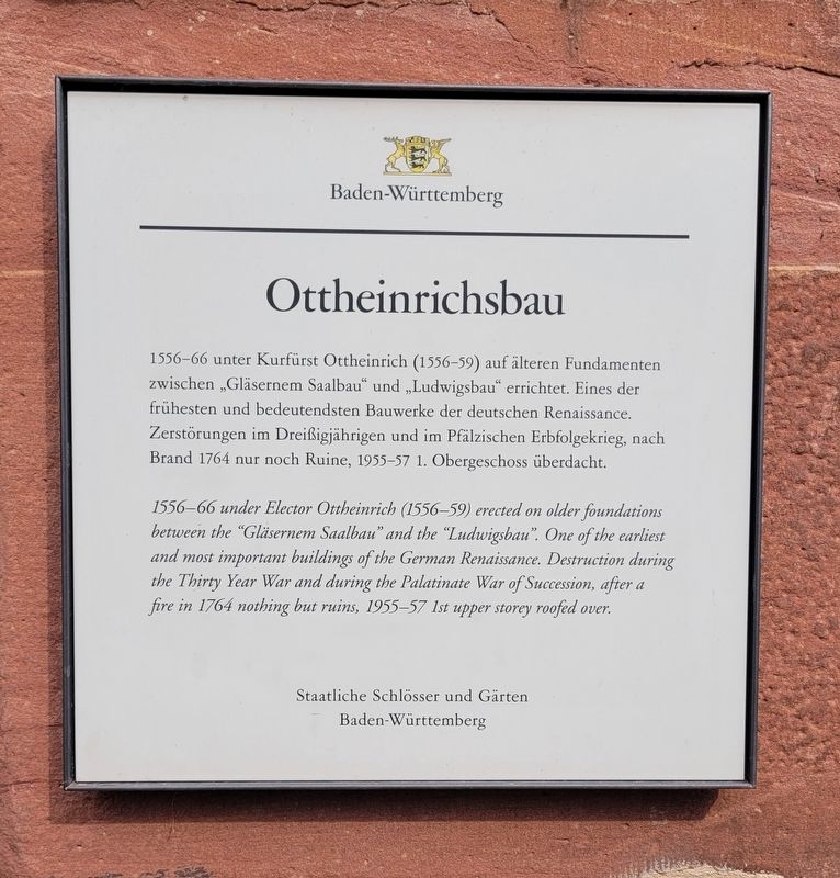 Ottheinrichsbau / Ottheinrich's Building Marker. Click for full size. Ottheinrichsbau / Ottheinrich's Building Marker image. Click for full size.